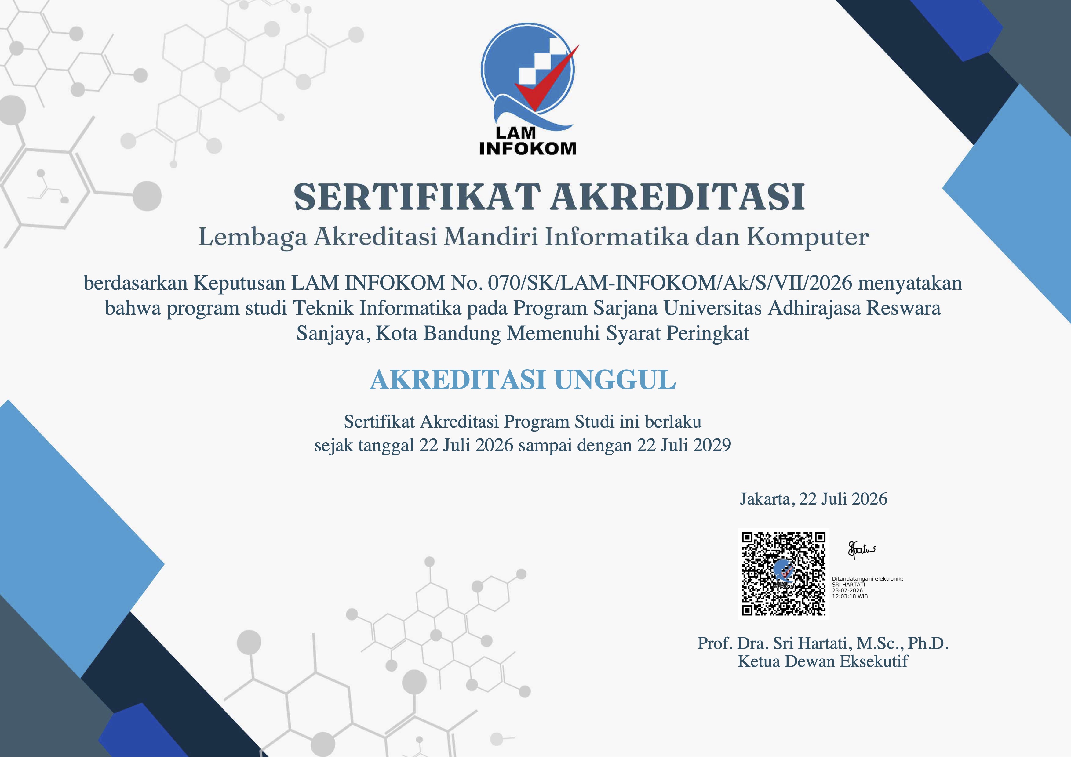 Akreditasi Unggul Program Studi Teknik Informatika