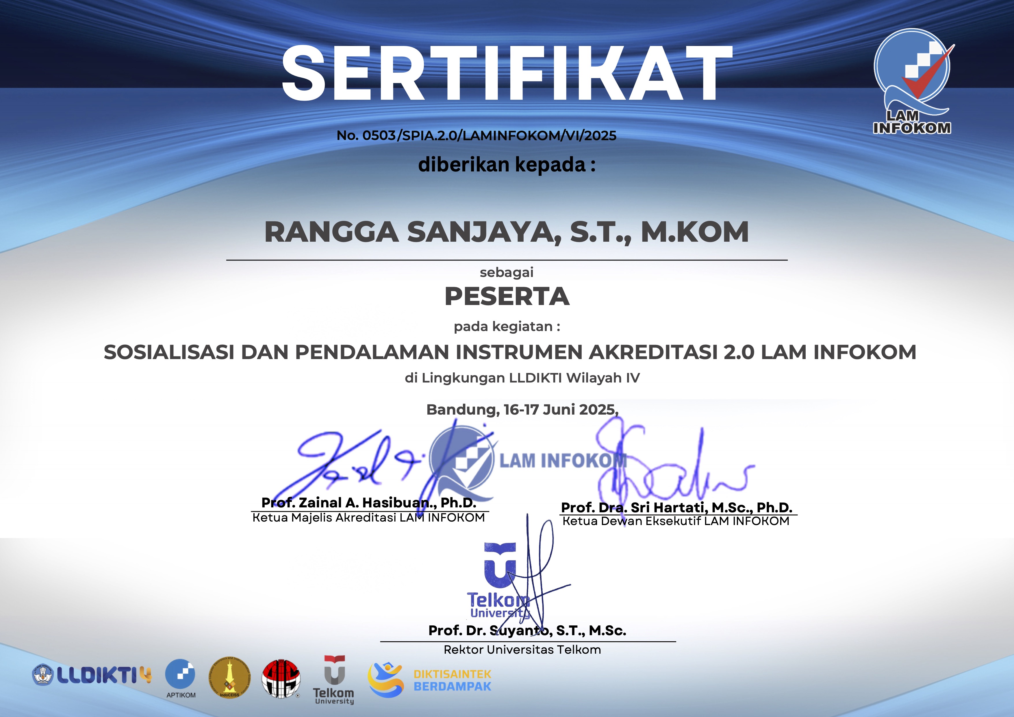 Sosialisasi dan Pendalaman Instrumen AKREDITASI 2.0 LAM INFOKOM